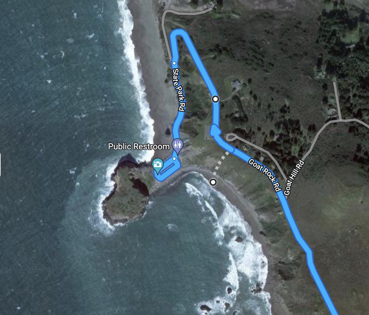 Map of South Goat Rock Beach Map of South Goat Rock Beach